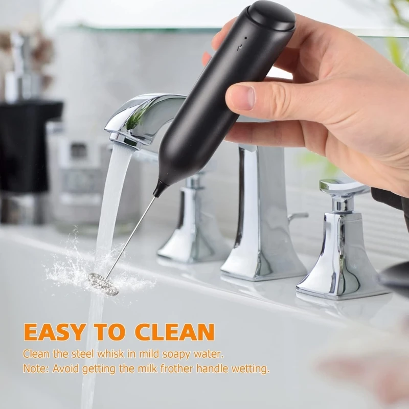 Electric Milk Frother Handheld Electric Whisk Powerful Mini Drink Mixer Rechargeable Milk Foamer Milk Stirrer for Hot Drinks