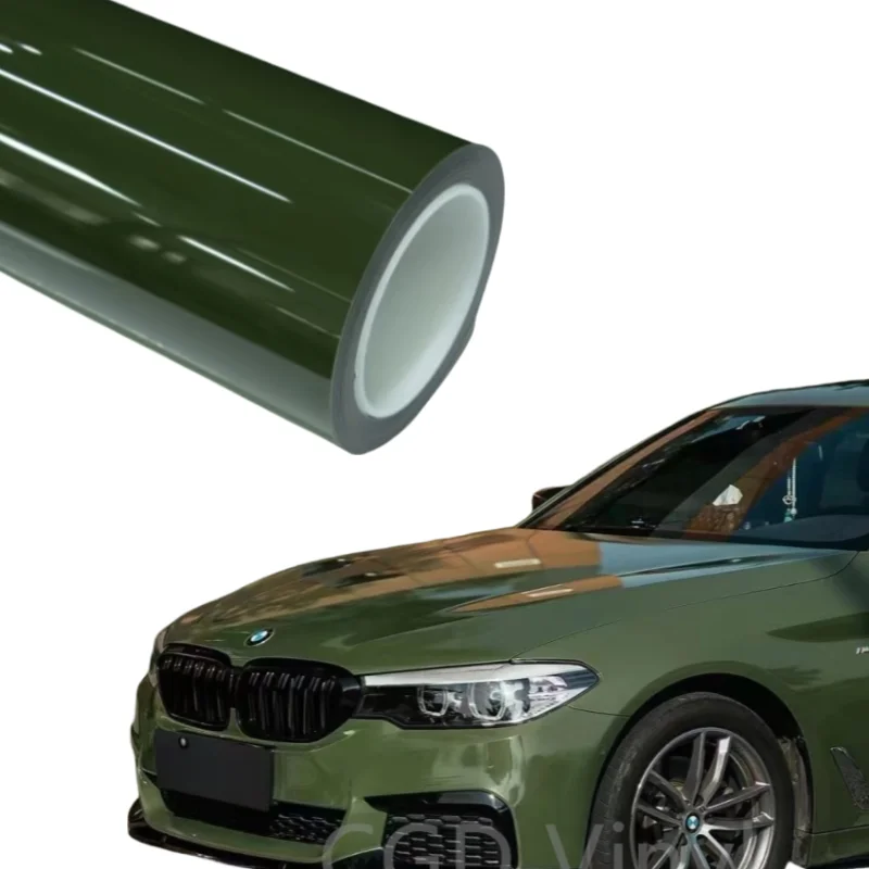 Color: PPF glossy crystal military green TPUPPF film paint protective film coating, anti-yellowing, self-healing, heat repair