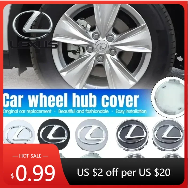 

Interior Stickers 4Pcs 62MM Car Styling Wheel Center Cap Hub Replaced Covers For Lexus ES300 RX330 RX300 GS300 IS250 IS200 CT200