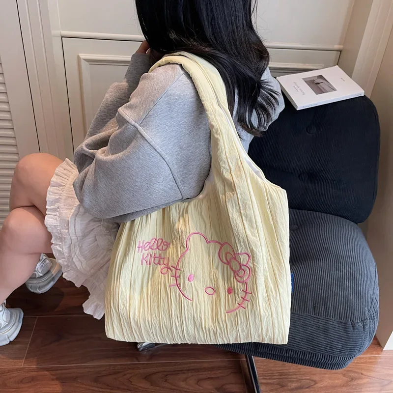 

Милая новая сумка через плечо, холст с вышивкой, сумка для переноски, портативная сумка для хранения, портативная сумка для женщин, каваи, мультфильм