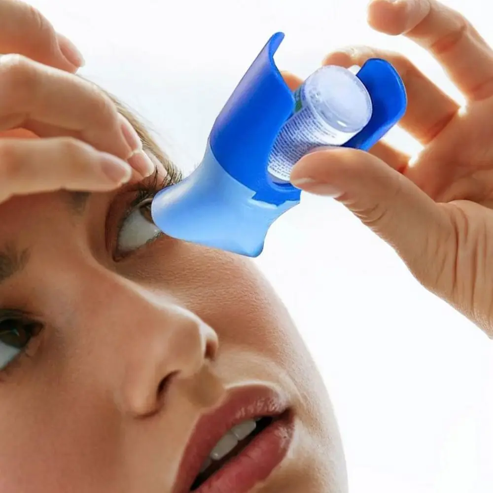 New Plastic Eye Drop Applicator Blue Portable Bottle Holder Tool Healthy Sanitary Home Care Accessory Unisex