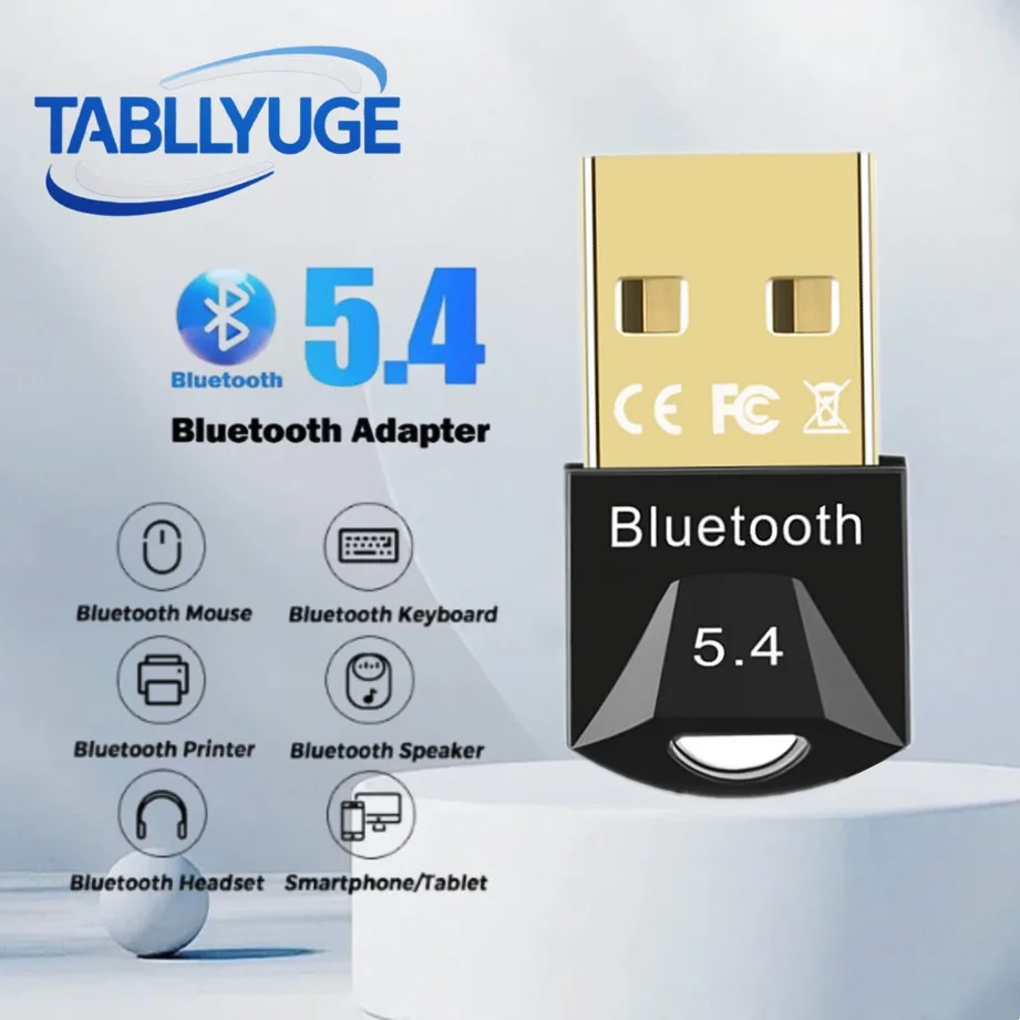อะแดปเตอร์บลูทูธสำหรับ PC USB Bluetooth 5.4/5.3/5.1/5.0 อะแดปเตอร์สำหรับลำโพงเมาส์คีย์บอร์ดไร้สายดองเกิลเครื่องส่งสัญญาณ