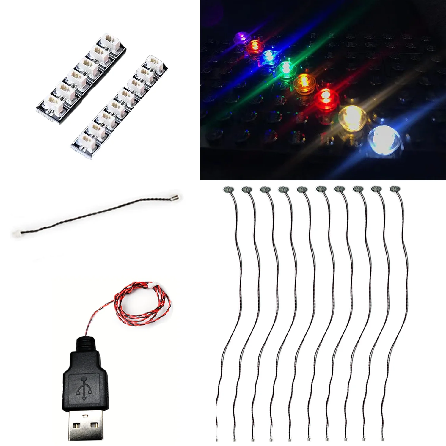 LYBMTWF 10pcs 1X1 Kit de iluminação de bloco de construção de luz redonda, tijolos de iluminação LED, iluminação de bloco de construção DIY, ilumina sua construção