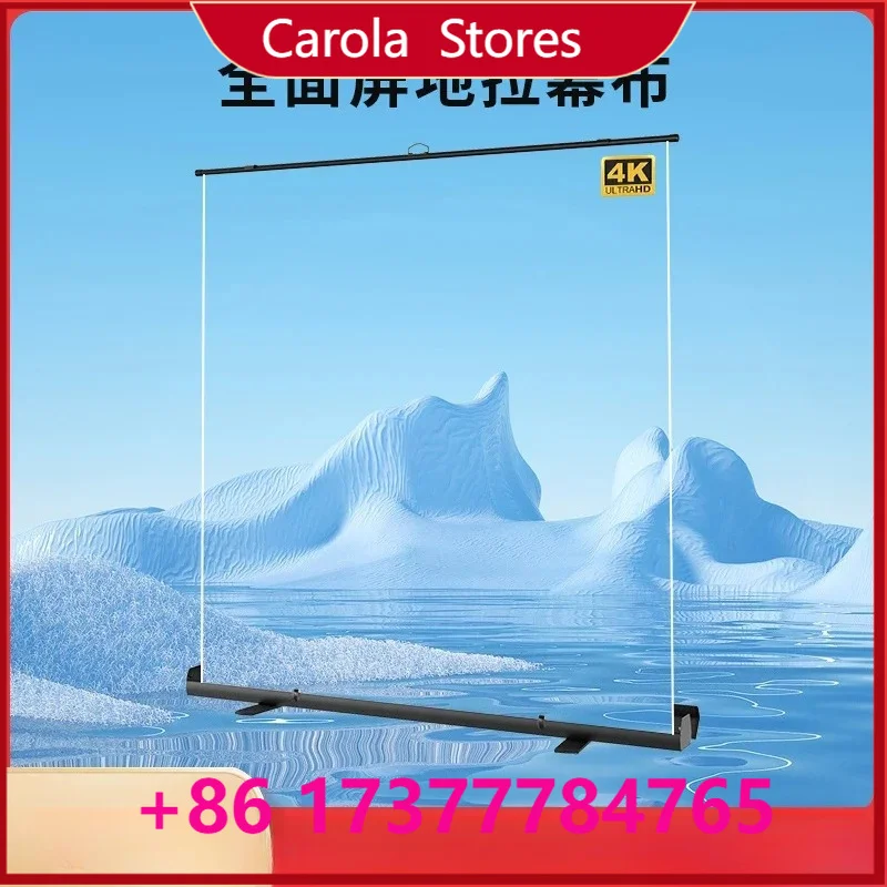 4K HD Anti-Crease Projector Screen, Portable Foldable Projection Screen for Office Meeting Home Theater Presentation Use