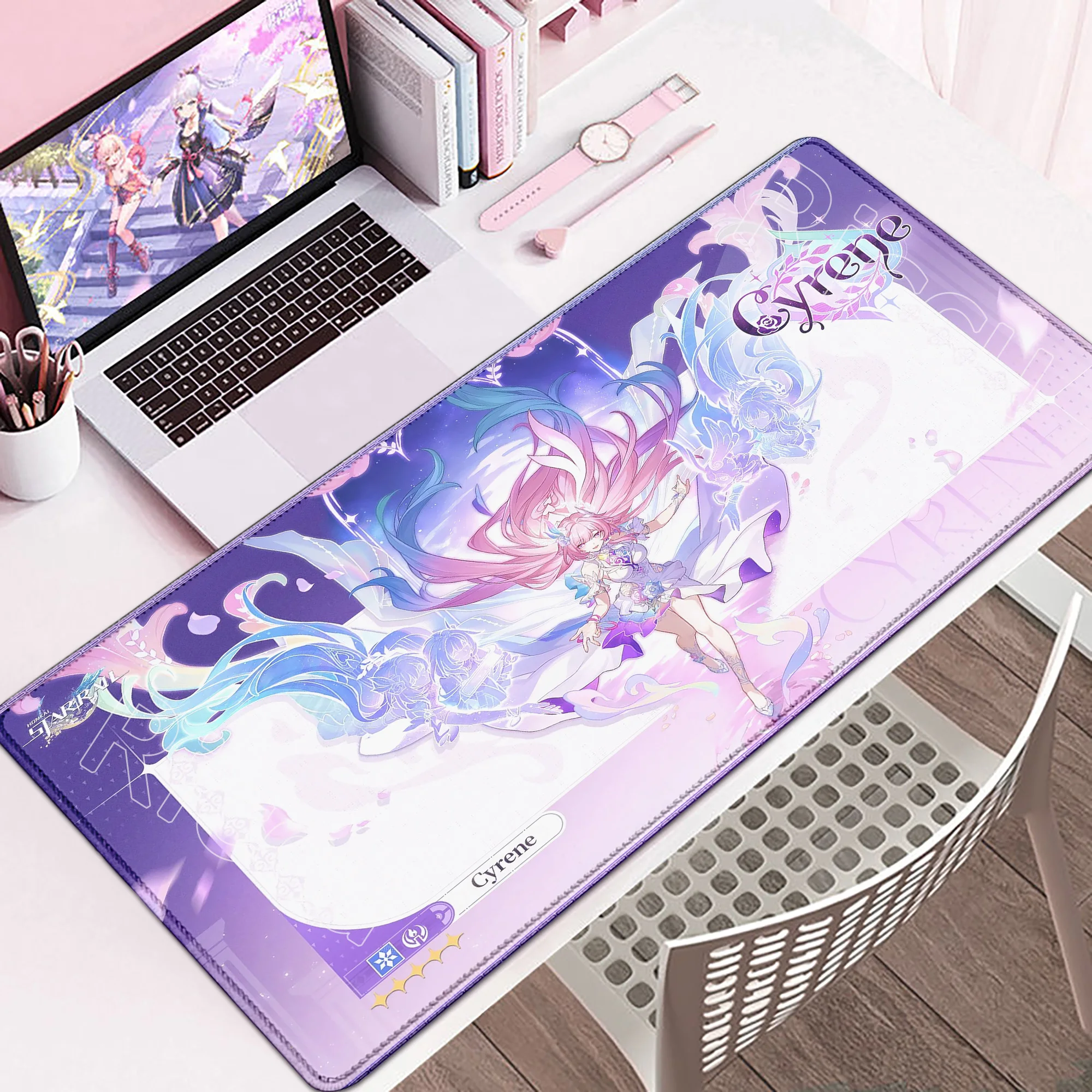 

New Pretty Cyrene Mouse Mat Game Honkai Star Rail Mouse Pad PC Keyboard Pad Laptop Gaming Mousepad Kawali Anime 700×400 Desk Mat