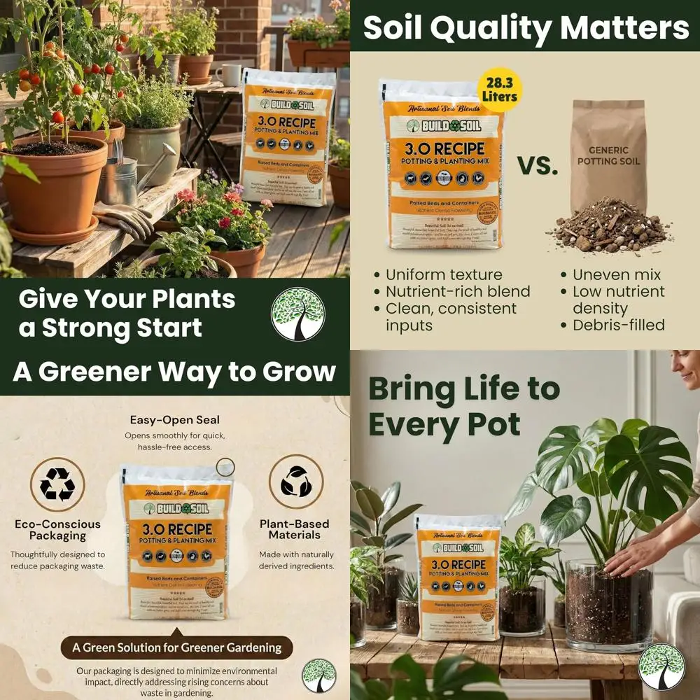 

Органическая грунтовая смесь для комнатных и уличных растений: 35 фунтов, только для полива, хорошо дренажируется, для полного цикла роста.