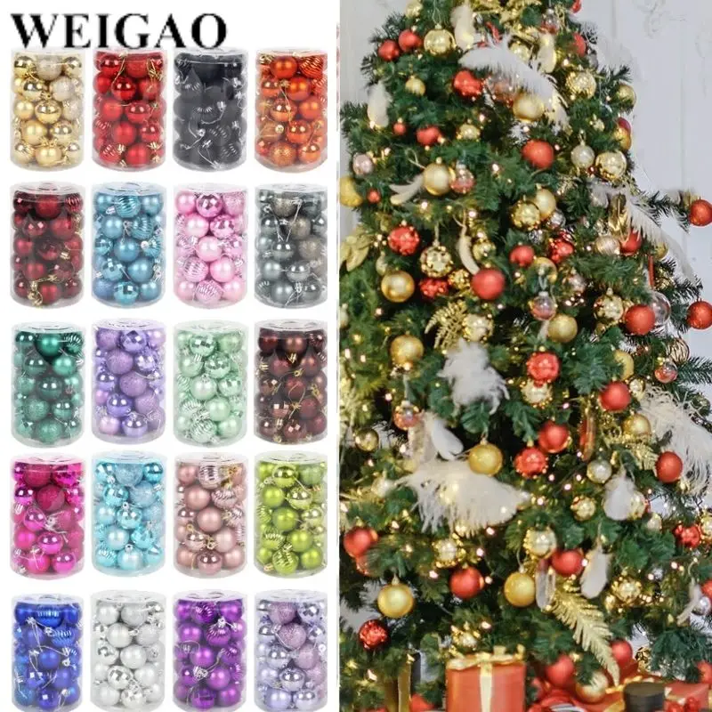 34pcs colorful Christmas balls Christmas tree hanging ornament xmas navidad ball Christmas new year home decor natal pendant