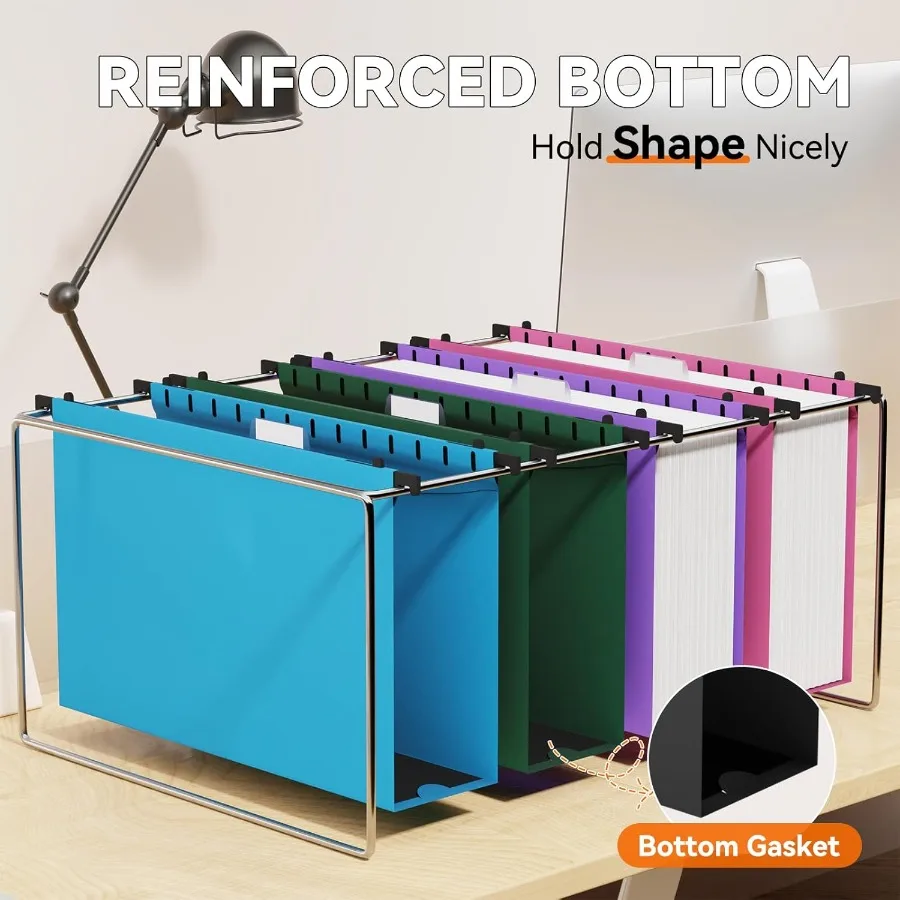 مجلدات ملفات معلقة بحجم قانوني من البلاستيك، 3 مجلدات تعليق معززة شديدة التحمل مع علامات تبويب قابلة للتعديل لـ