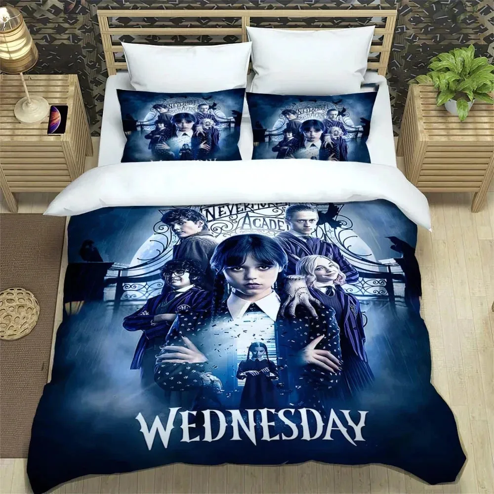 TV series Wednesday Addams Bedding Set Duvet Cover Bed Set Quilt Cover Pillowcase Comforter king Queen Size Boys Adult Bedding