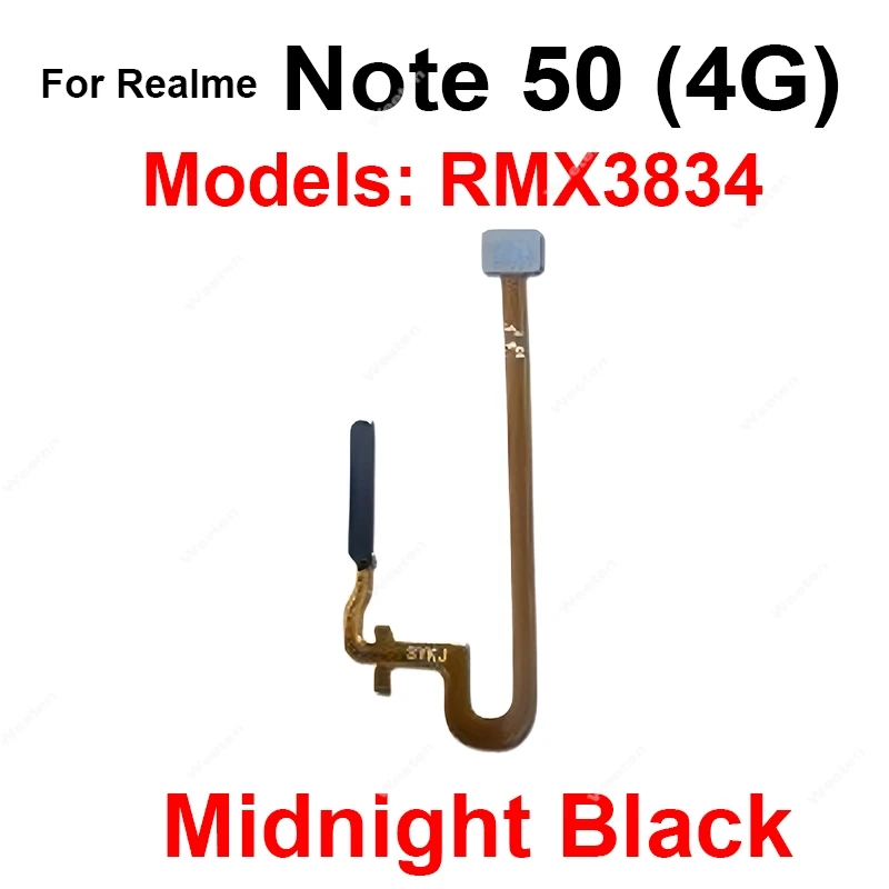 For Realme Narzo 10A 20A 30A 50A Prime Note 50 Touch Fingerprint Sensor Flex Ribbon Power Button Sensor Fingerprint Flex Cable