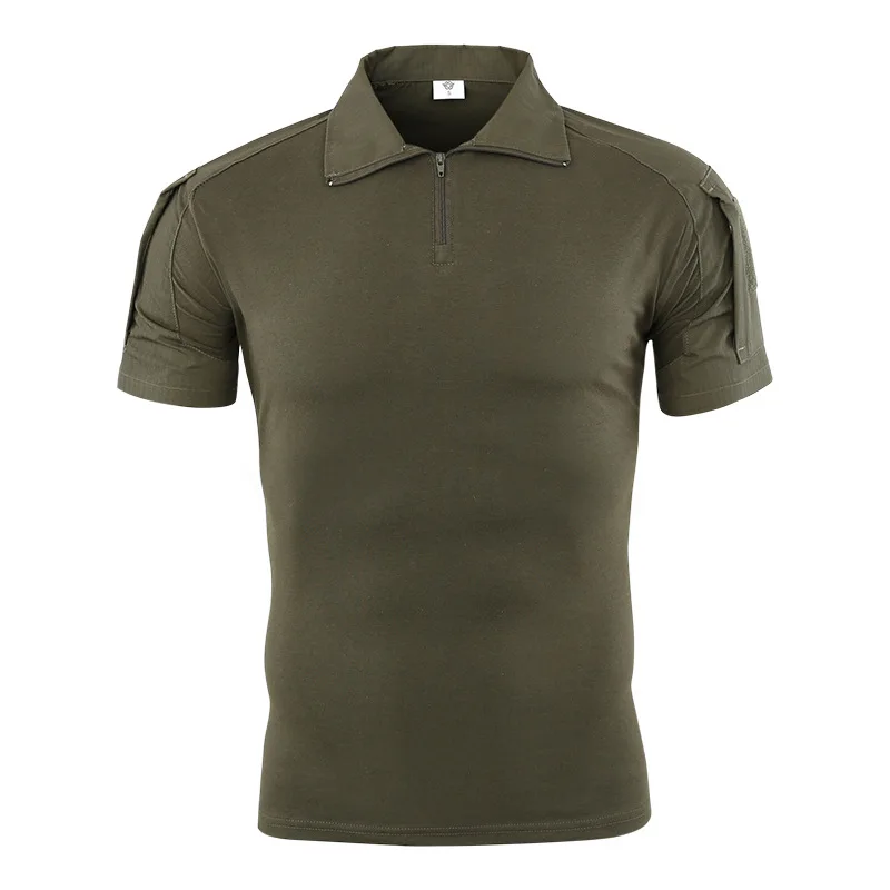 Koszula taktyczna Camo z krótkim rękawem szybkoschnąca koszulka bojowa męska kamuflaż wojskowa koszulka wojskowa Outdoor polowanie koszule turystyczne