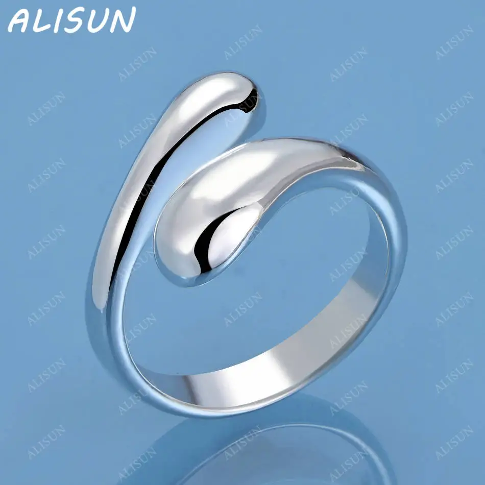 

ALISUN 925 Sterling Silver Simple Open Ring For Women Men Fashion Jewelry Vintage Grace Charm Noble Party Birthday Gifts