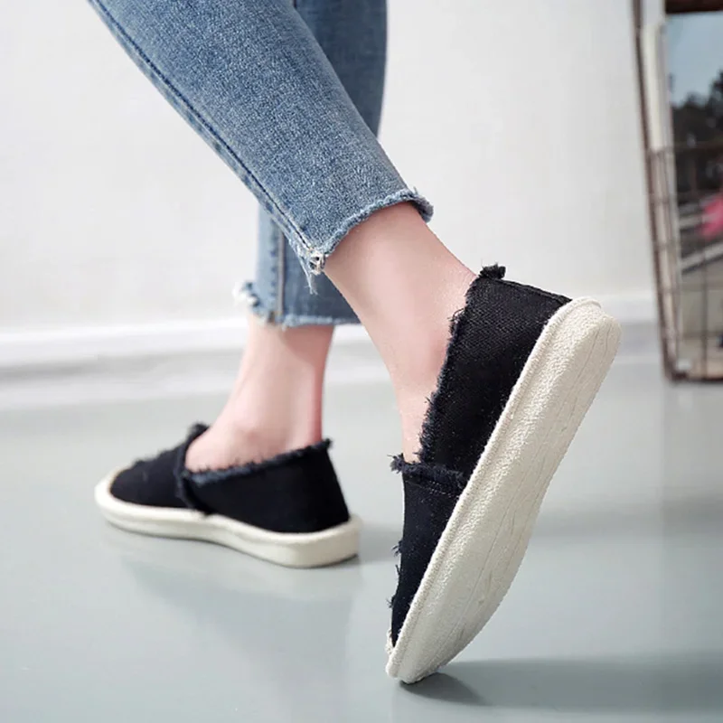 Comemore 2024 Ladies Flats Casual Comfort Slip on Lazy Shoes Female Fashion Woman Flat Canvas Shoe Summer Loafers Espadrilles