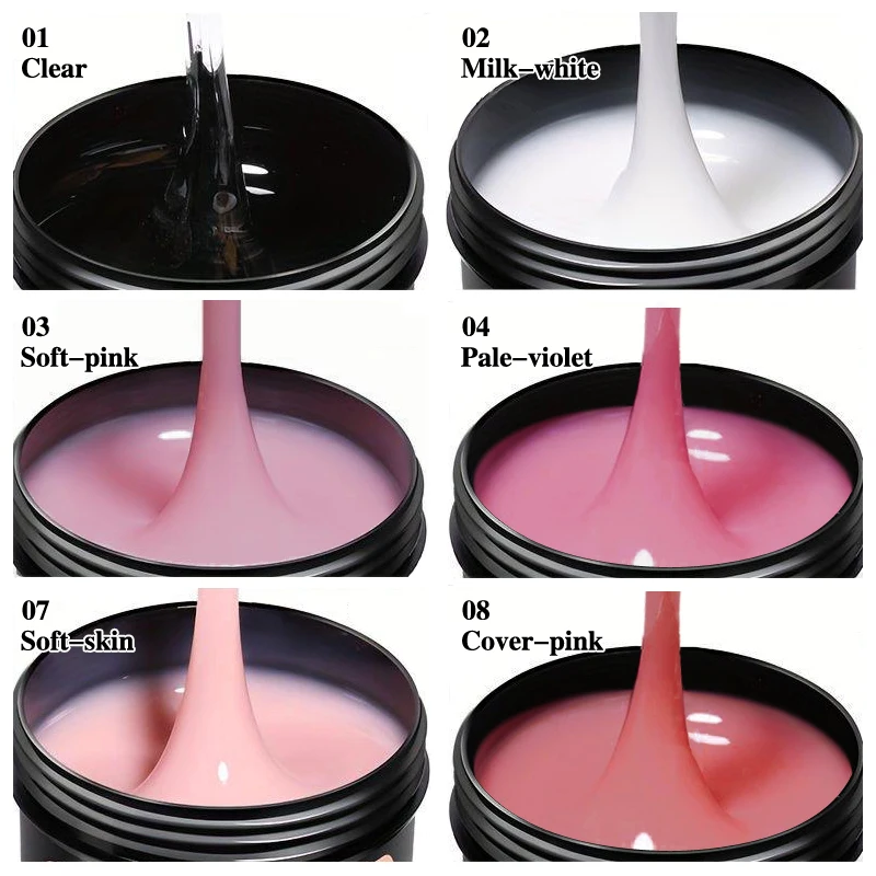 CHUNSHU 150 مللي جل منشئ أبيض حليبي لتمديد الأظافر التسوية الذاتية هلام الصلب تعزيز التمويه جيل للأظافر