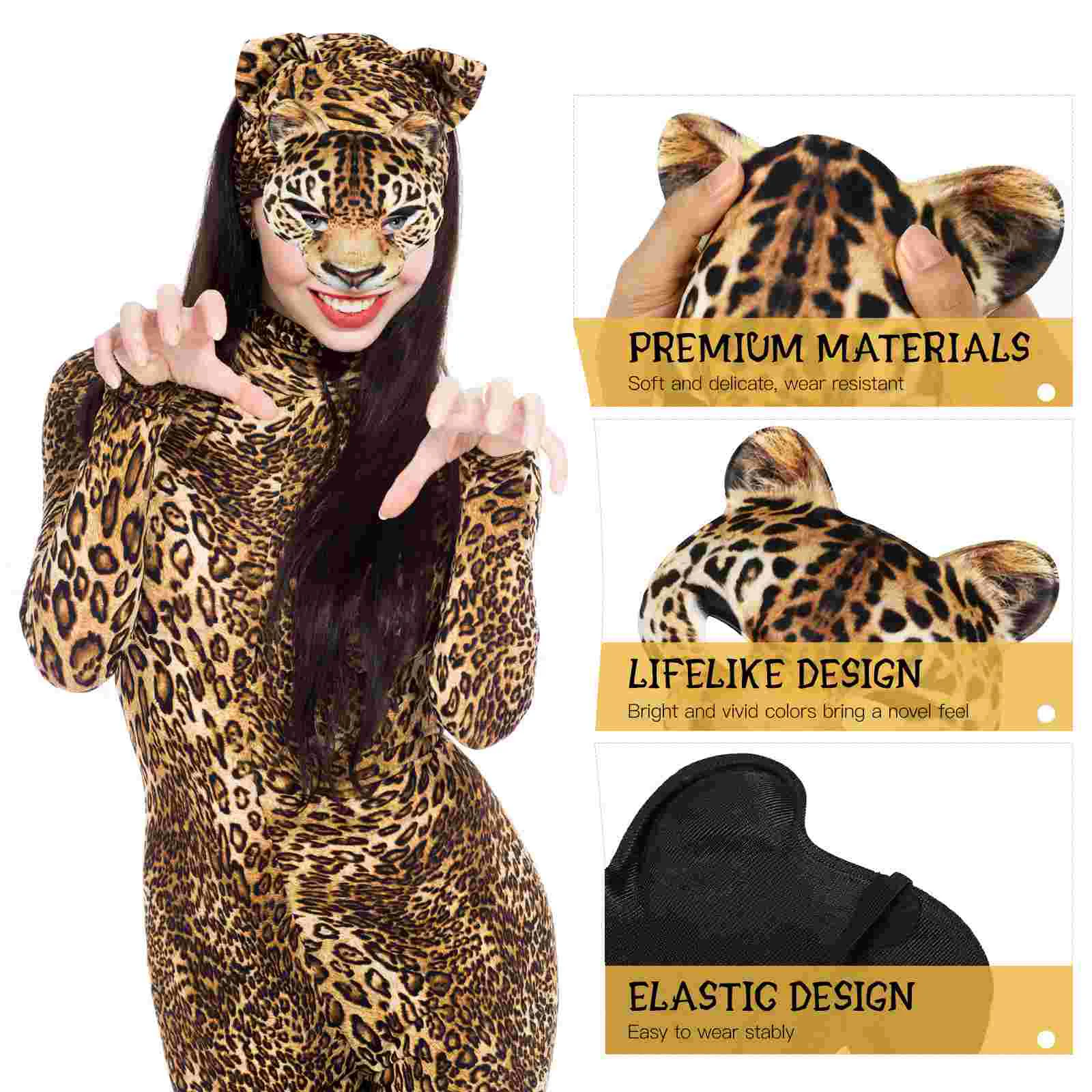 1pc Leopard Cosplay Mask Halloween Party Mask Masquerade Animal Mask Cosplay Leopard Half Mask Animal Cosplay Mask