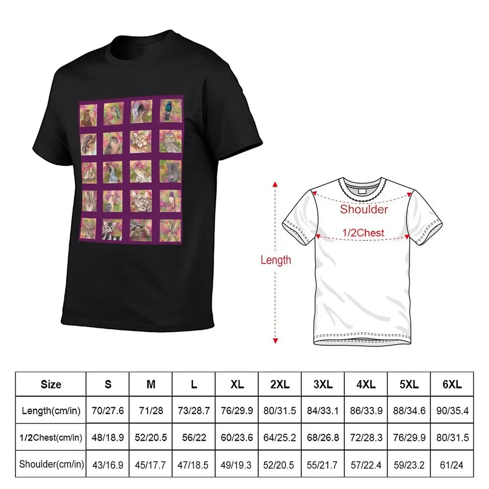 Sonoran Desert Life, Desert Animals Medley, Purple T-Shirt anime t shirts blue archive mens t shirts casual stylish