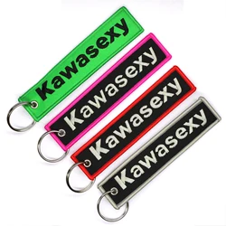 JDM Kawasexy Logo Key Chain For Kawasaki Motocycle Key Ring Cars Keychain Gifts Double Sided Embroidery Fashion Keychain