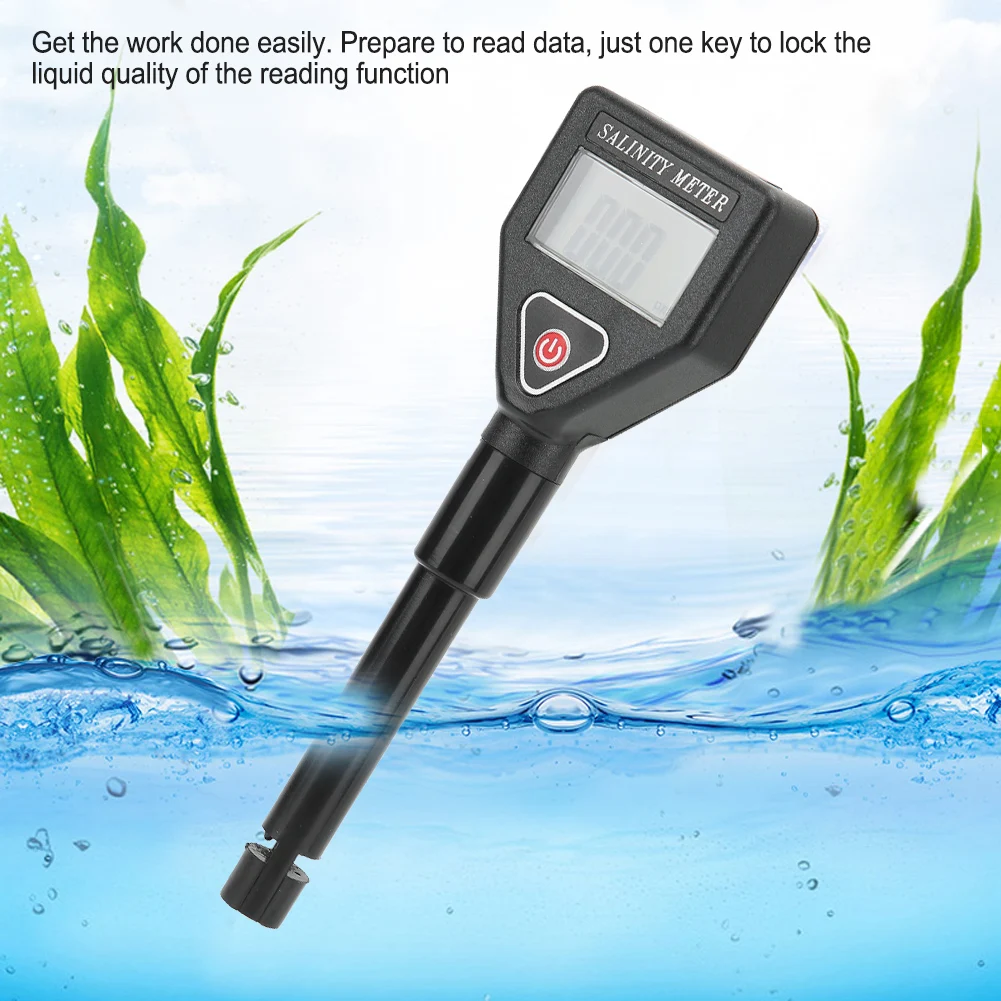 Salinity Meter with Fast 3-Second Measurement for Seafood Aquarium Pool Beverage Water 0-199.9 g/L Resolution 0.1 g/L