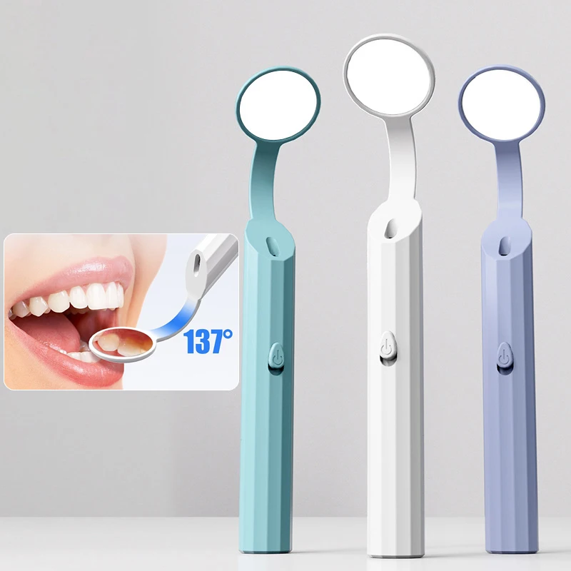 Led Light Dental Mouth Dental Mirror Dentist Oral Checking Portable Reusable Care Hygiene Clean Instrument Anti Fog Bright Tooth