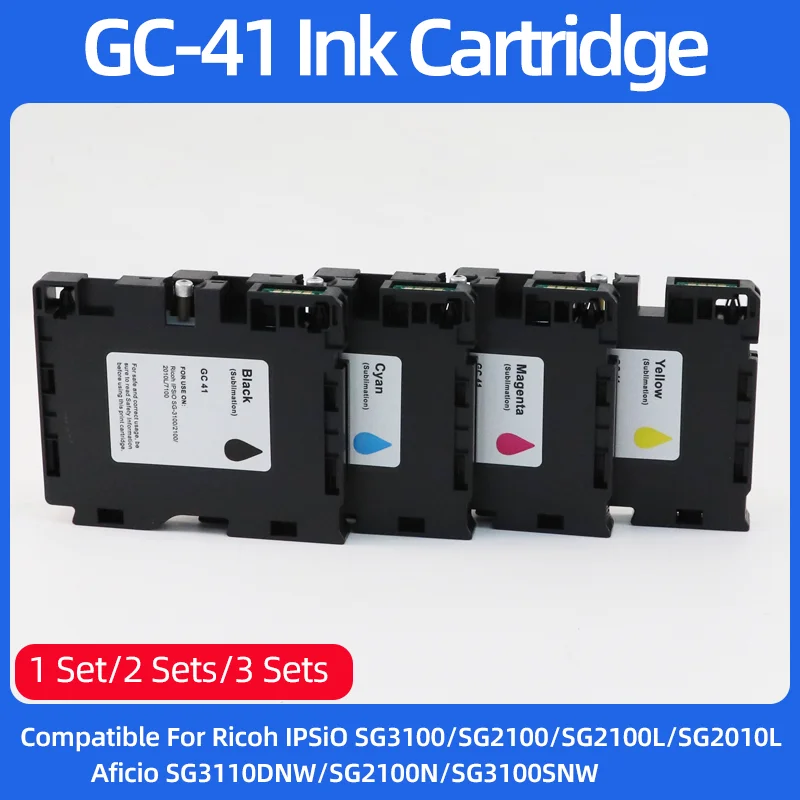 

1 комплект совместимых чернильных картриджей Ricoh GC-41 GC41 для Ricoh IPSiO SG3100 SG2100 SG2100L SG2010L Aficio SG3110DNW SG2100N 3100S