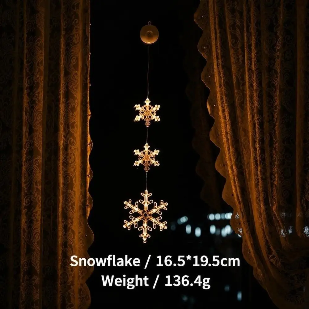 Acrylic LED Suction Cup Lights Elk/Snowflake/Bell/Snowman Suction Cup Mount Christmas Hanging Light Christmas Window Lights