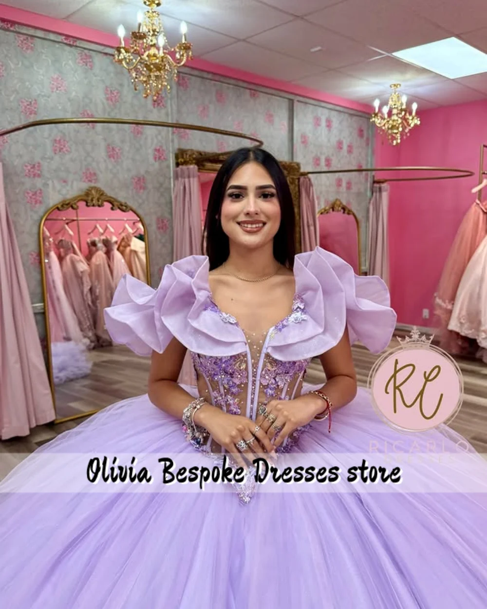 Lavendelfarbenes, schulterfreies Quinceanera-Kleid mit geraffter Schleppe, süßes 15-/16-Kleid, mexikanisches Mädchen-Geburtstagskleid, individuell gestaltet