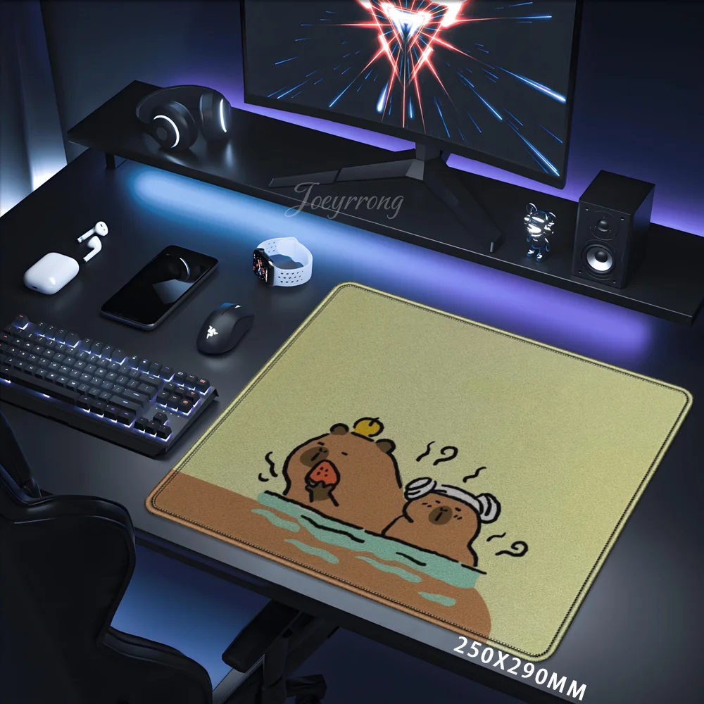 

Funny Capybara Mousepad Small Mouse Pad Desk Pad Desktop Computer Keyboard Wireless Mouse Boy Girl Gift for Play games