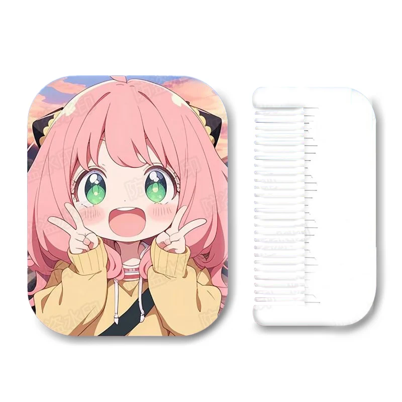 8x6cm, Spy x Family, Folding Single-side Makeup Mirror, Portable Travel,Mini Compact Pocket, Anime Cute Girls Kids, Rectangular