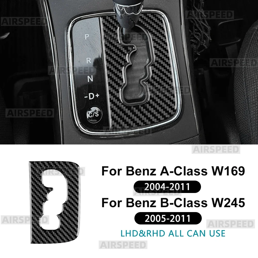 For Mercedes Benz A B CLASS W169 W245 2004 2005 2006 2007 2008 2009 2010 2011 Real Soft Carbon Fiber Sticker AT Gear Shift Frame