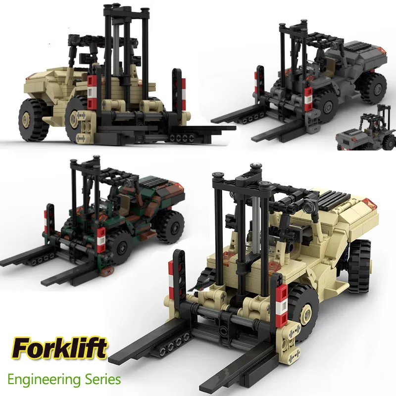 

MOC погрузчик, модель вилочного погрузчика, наборы строительных блоков, 3021, инженерная серия, автомобиль для мальчиков, сборка, образовательный кран, сделай сам, кирпичи, игрушки, подарки