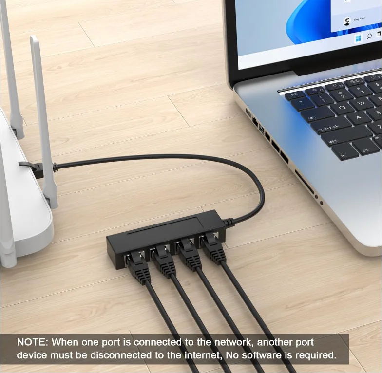 10 قطعة كابل محول سوبر Cat5 RJ45 1 ذكر 4 × أنثى LAN الفاصل لمحولات الفيديو Cat5e Cat6 Cat7 إيثرنت Socke