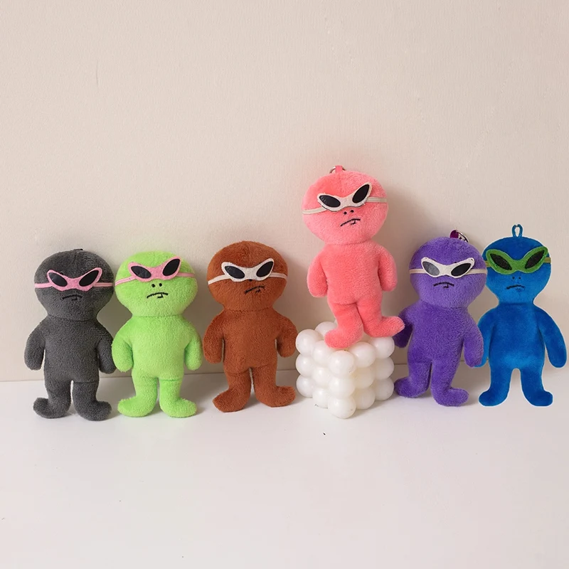 Funny Alien Plush Backpack Pendant Keychain Boys Girls Toy Schoolbag Decoration Birthday Gift Cute Stuffed Keyring