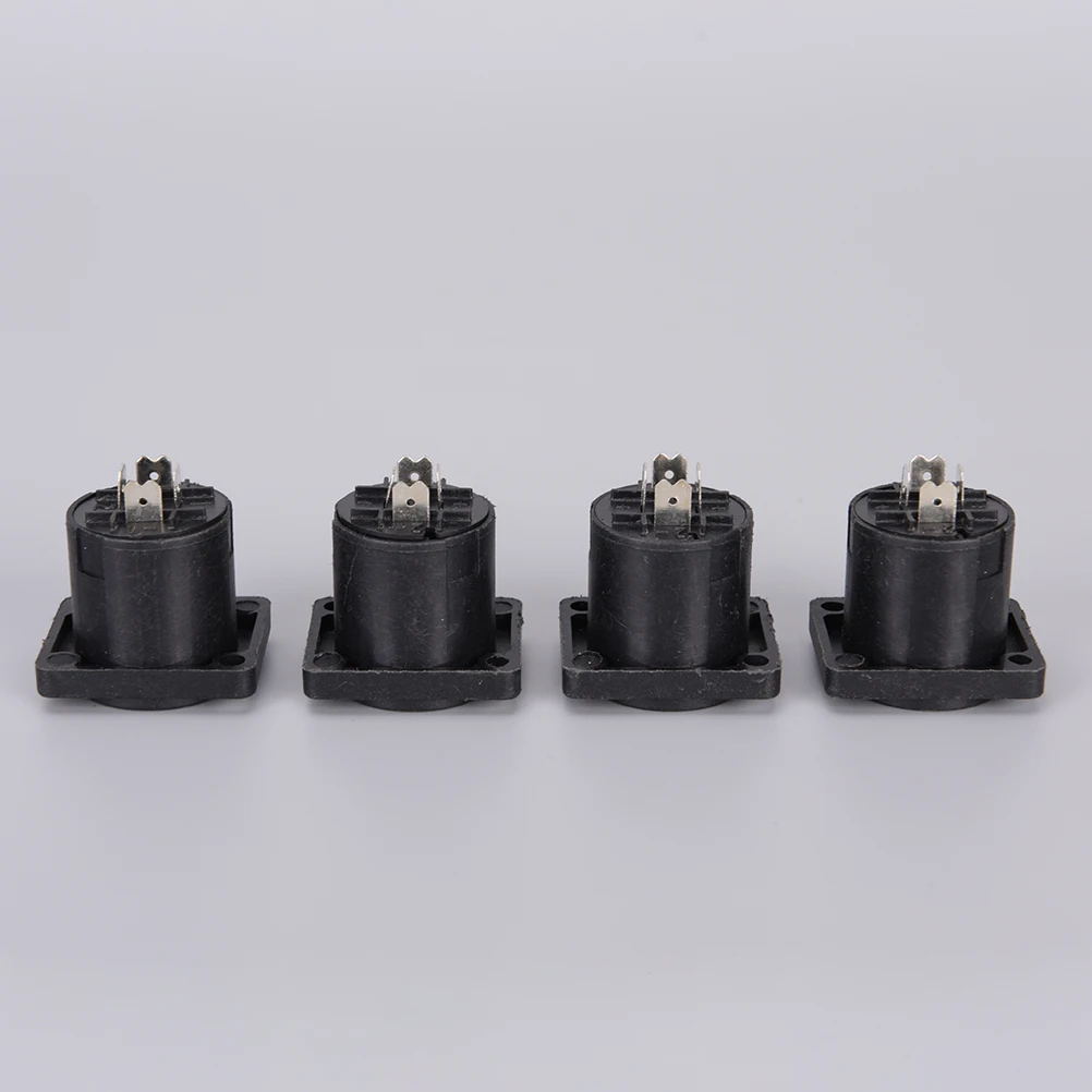 10Pcs Speakon 4 Pole Female Jack Compatible Audio Cable Connector Socket Panel 26*31*33.6mm