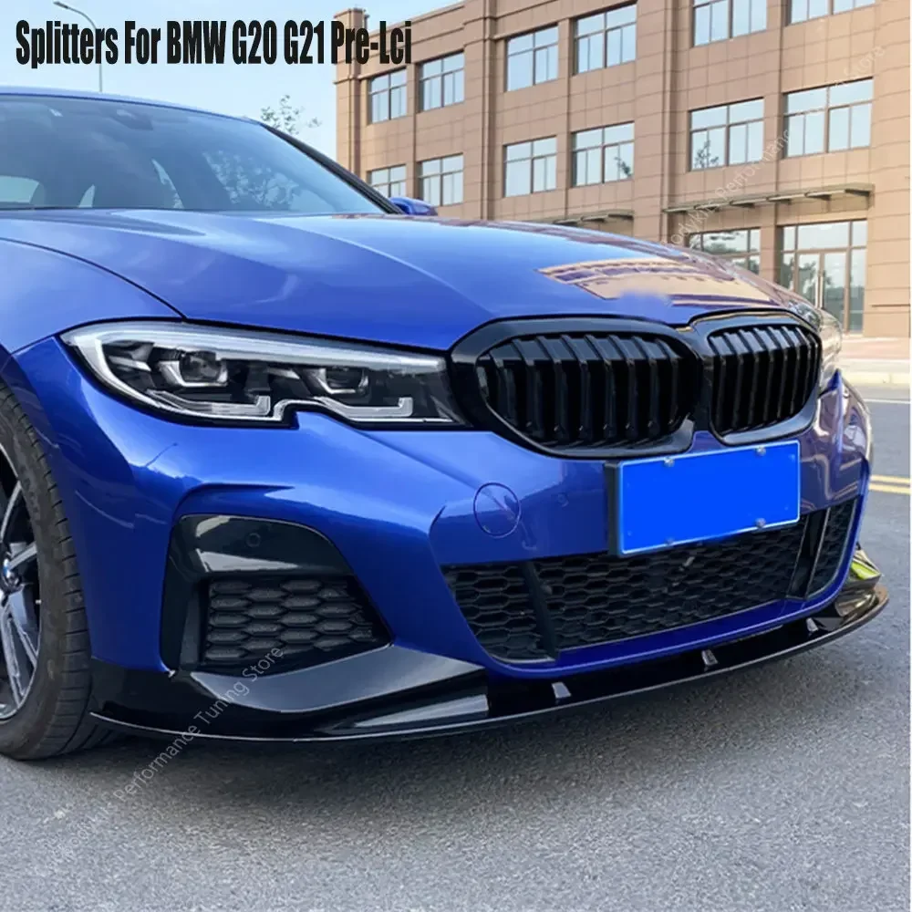 For Bmw G20 G21 Pre-Lci M3 Style Front Bumper Splitter Lip Spoiler Diffuser 318i 320i 320d 330i M340i M340d 2019-2022 Bodykits