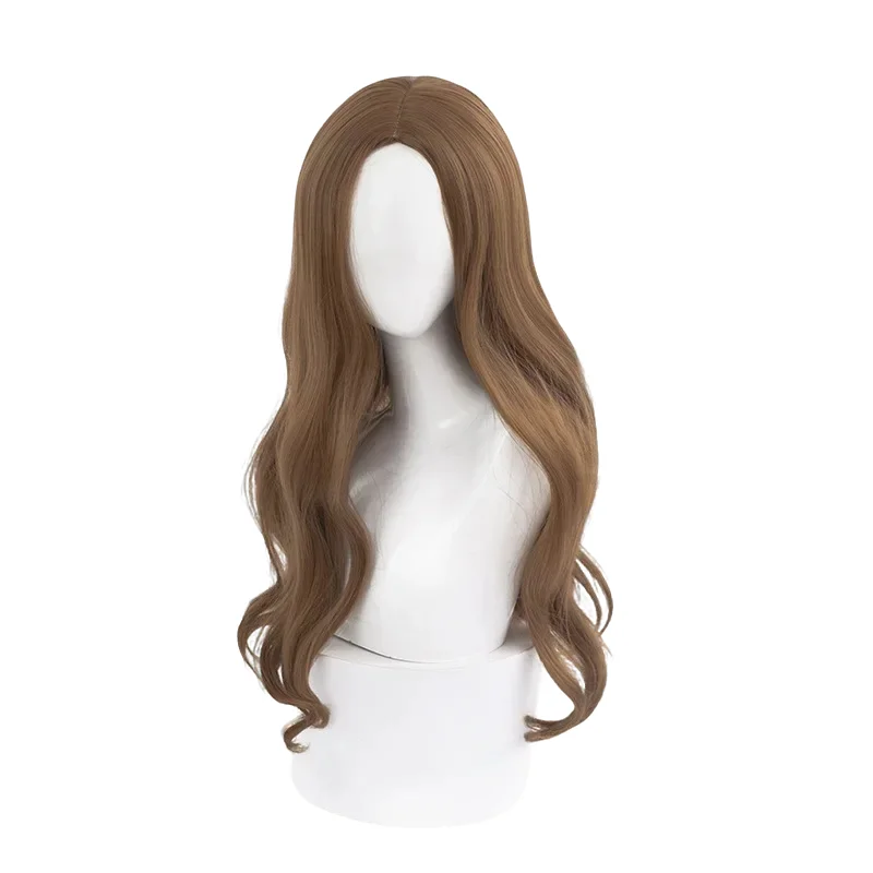 Boneka Ada Mesmer Wig Cosplay pengenal permainan V 65CM coklat rambut sintetis tahan panas pesta Halloween wig COS + topi Wig