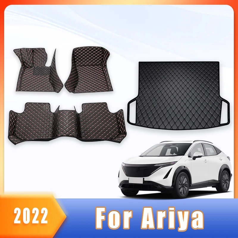 

Car Floor Mat Trunk Carpet For Nissan Ariya 2022 Leather Waterproof Foot Pad Auto Interior Accessories