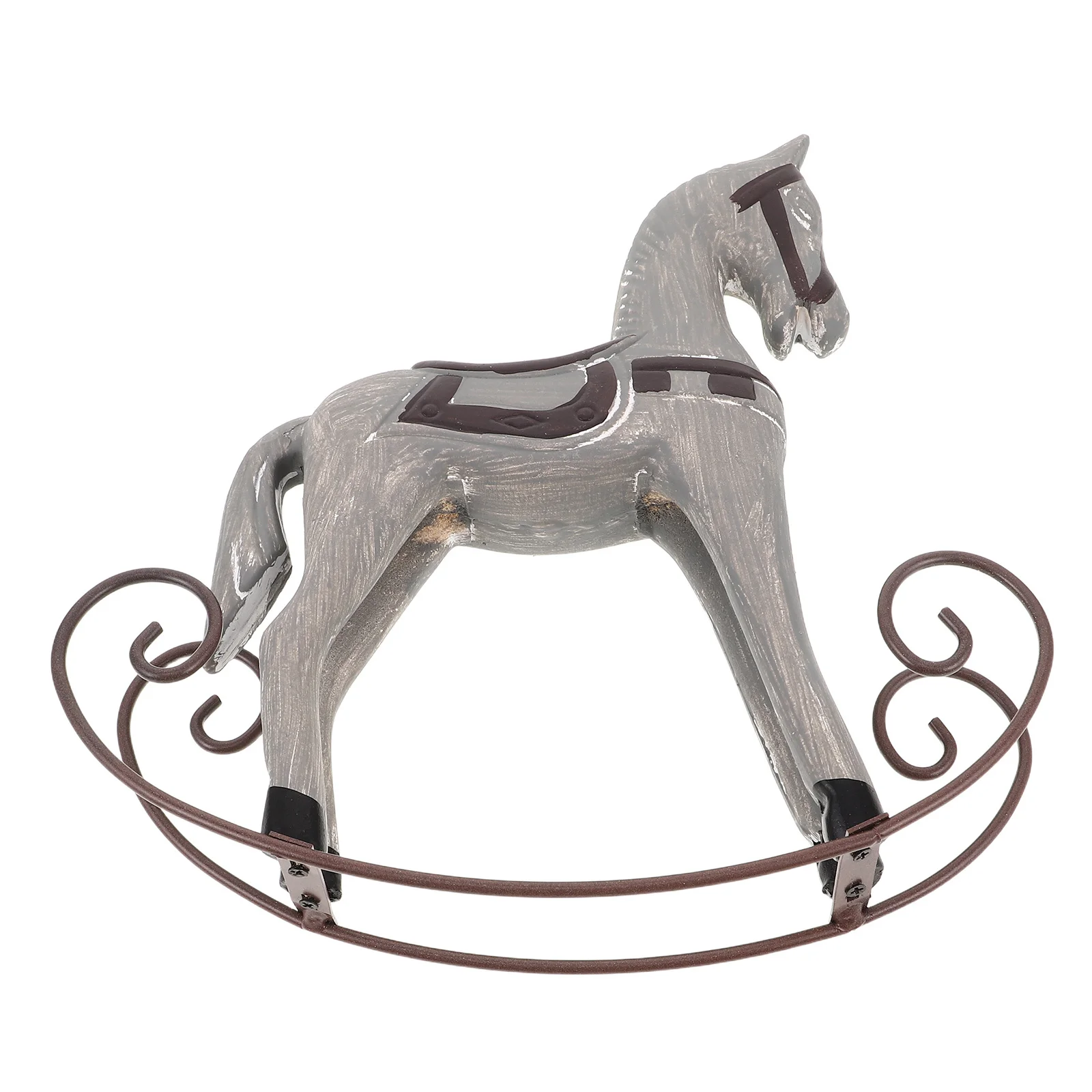 

Nordic Wooden Rocking Horse Handmade Animal Sculpture Decorative For Home Office Desk Bookshelf Decoration