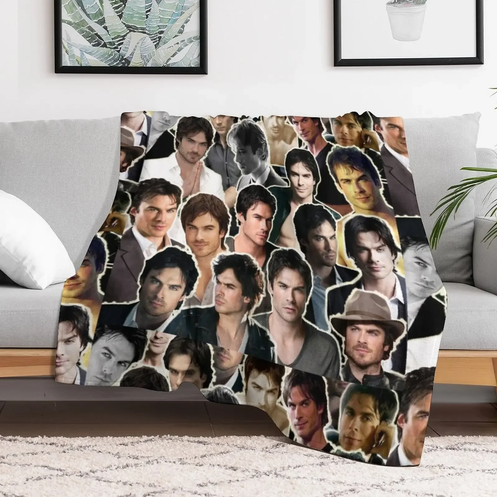 Ian Somerhalder collage Damon - Sagittarius Throw Blanket Luxurious Soft Fuzzy Blanket for Sofa Bed
