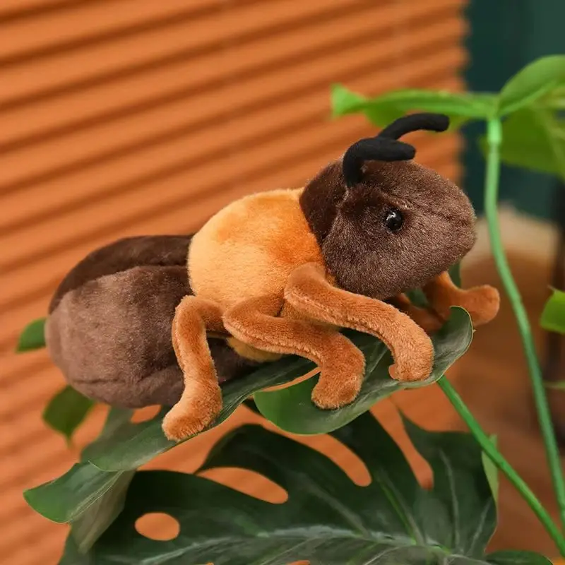 New 18CM simulation ants plush toys soft stuffed insect Brown Ant Plush Doll Decorative Desktop Ornaments Prank Props Gifts