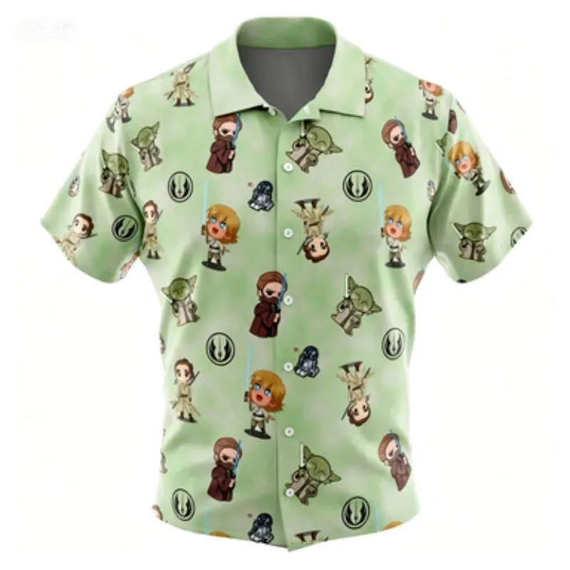 Cute Q-version Flower Shirt Series Anime Short Sleeved Shirt Men's Loose Street Style Versatile Summer Thin Shirt