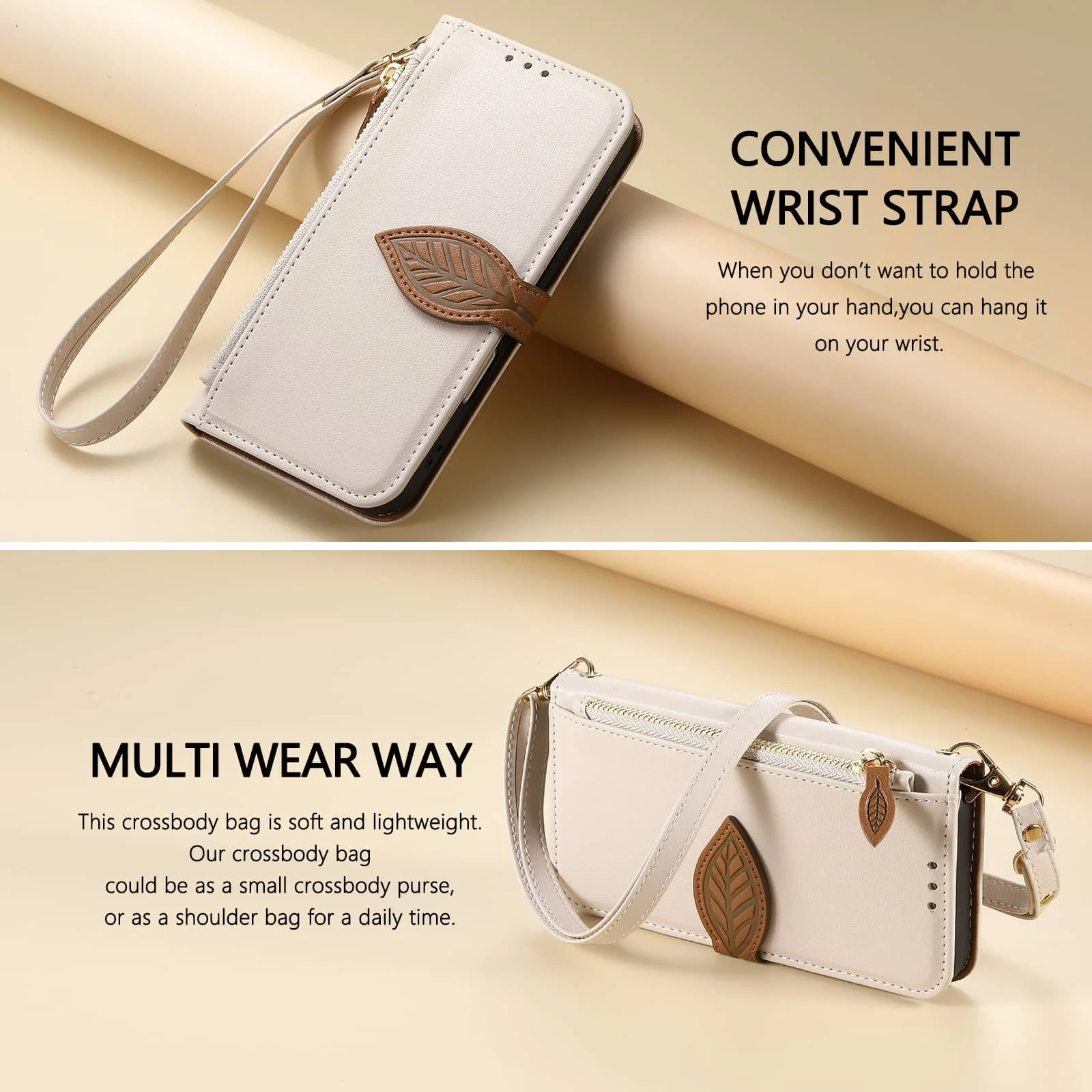 For Samsung Galaxy A71 4G A56 A55 A54 A36 A35 A26 A25 A17 A16 A05 A04, Zipper Pocket Cover with Card Slots Wrist Strap Lanyard