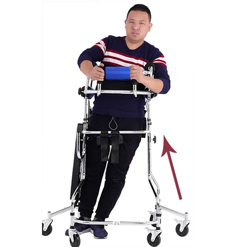 Adjustable anti-rollover assist lower limb walking hemiplegia gait trainer pediatric walker