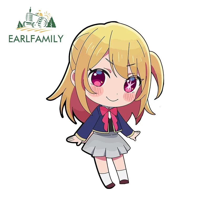 

EARLFAMILY 13 см x 9,2 см, наклейки на автомобиль с изображением Руби Хошино, красивые аниме-наклейки, кавайные наклейки с юбкой в стиле чиби, водонепроницаемые наклейки, интересный декор