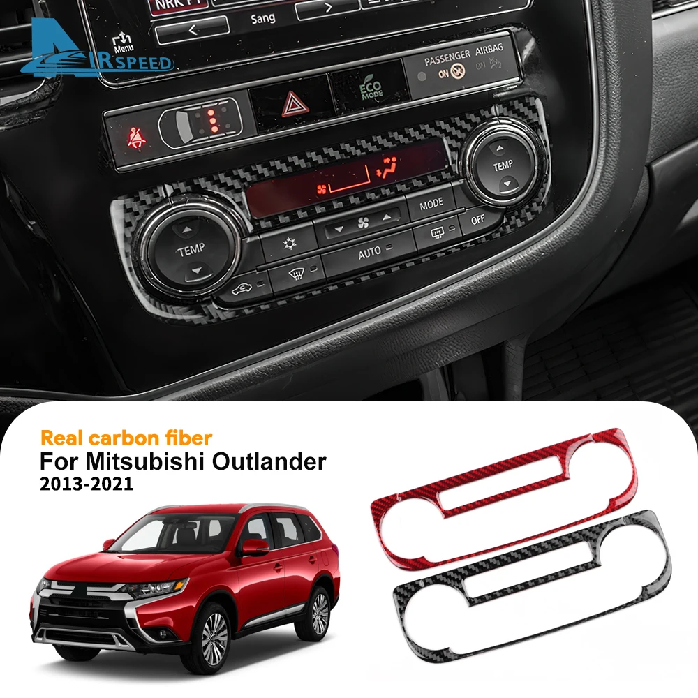 Real Soft Carbon Fiber Sticker For Mitsubishi Outlander 2013-2017 2018 2019 2020 2021 Car Central Control Multi-function Button