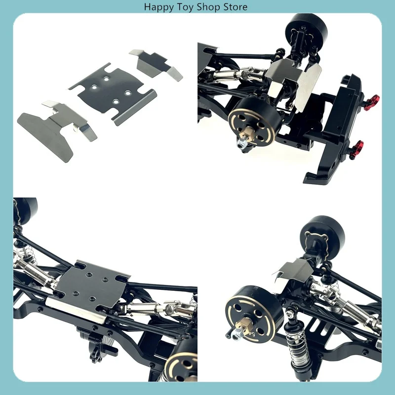 MJX 1/18 H18P RC Car Metal Upgrade 304 Stainless Steel Mirror Finish Chassis Skid Plate Spare Parts