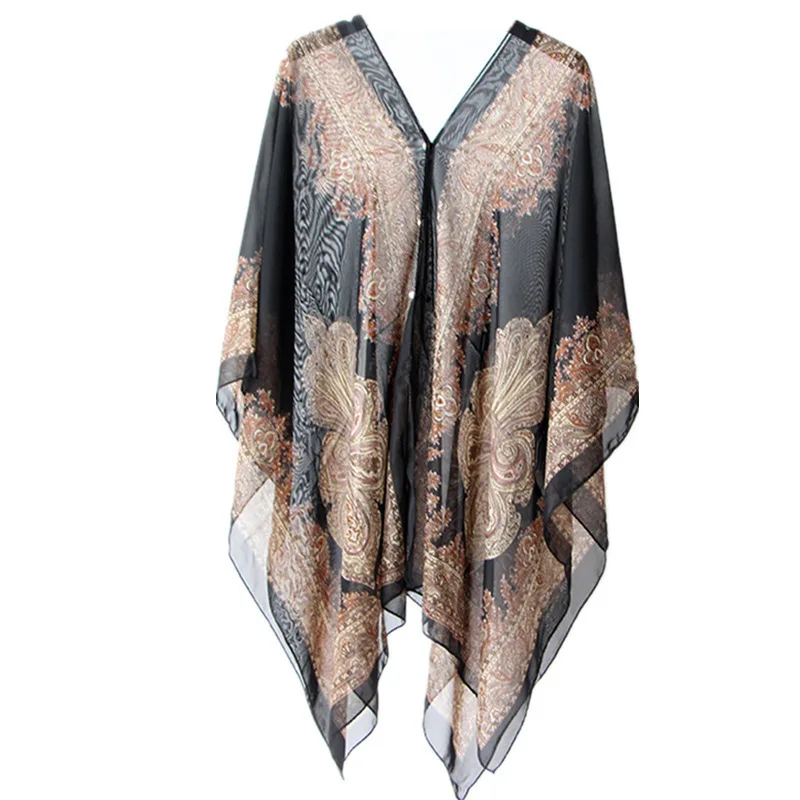 Multifunctional Sun Protection Beach Cover Up For Travel And Leisure Wrap Towel Summer Chiffon Jacket Shawl For Women