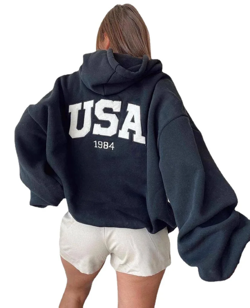 Formal DressesWomen'S Long Sleeve Hooded Loose Sweater, Leisure Commuter Fashion Print, Thickened Versatile Top, New, 2024