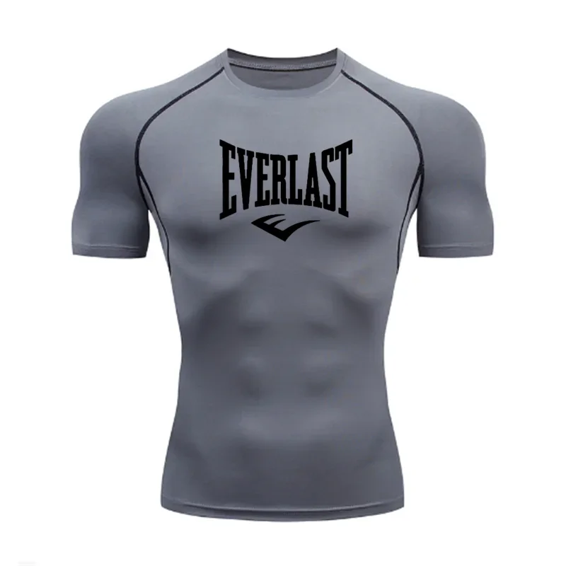 EVERLAST Mens long Sleeved Compression T-Shirt Sun Protection Second Leyer Skin Running Fitness Rash Prevention Training Clothes