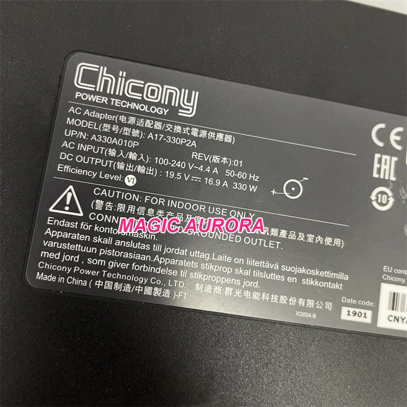 Оригинальный A17-330P2A 330W зарядное устройство для Chicony 19,5 V 16.9A A330A010P 7,4x5,0 мм адаптер для игрового ноутбука