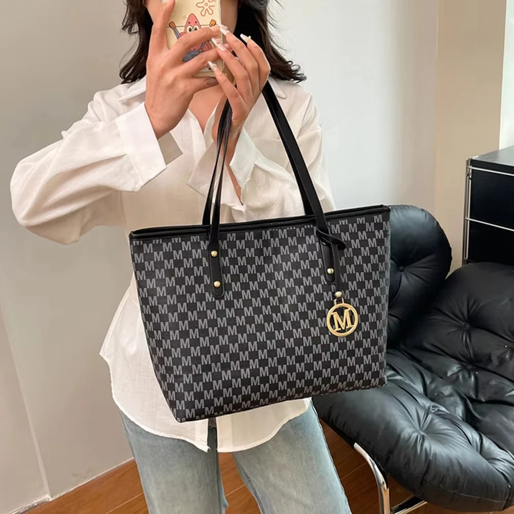 

Универсальная сумка через плечо большой вместимости с буквенным принтом, модная роскошная брендовая сумка-клатч, ретро-сумка-тоут для поездок на работу